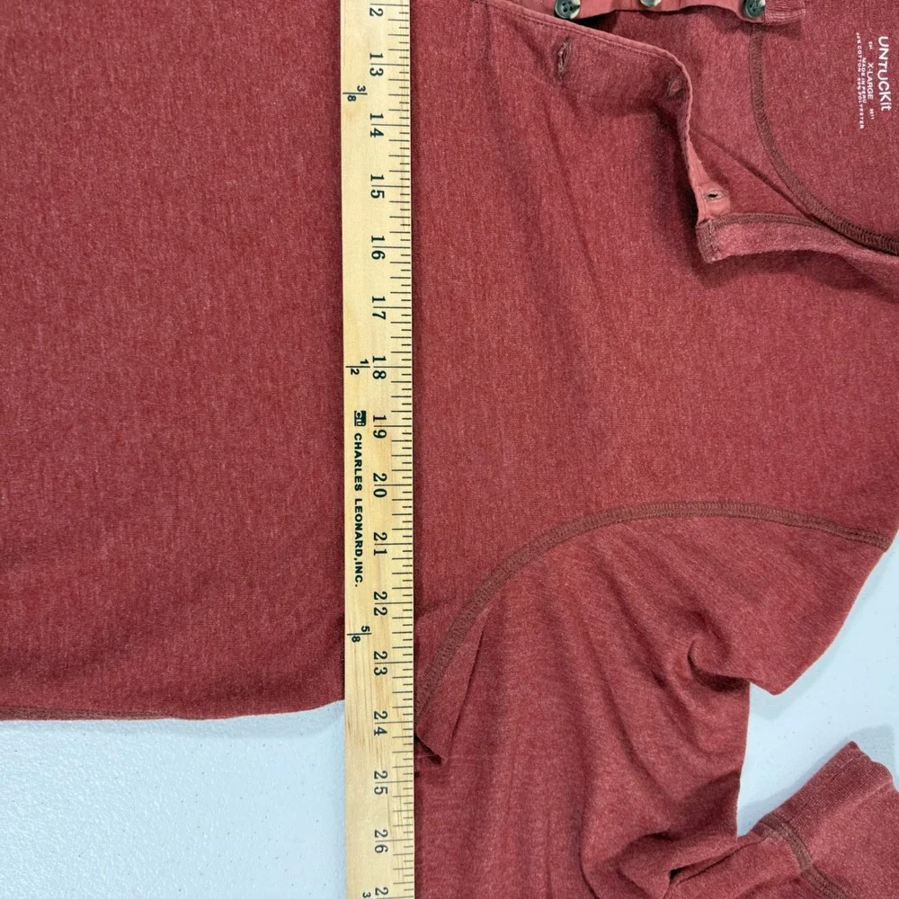 UNTUCKit Albariño Red Long Sleeve Henley Shirt‎ Men's X-Large EUC